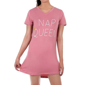 T-shirt pour femme à col en V, manches courtes, coupe longue, 100% coton, léger, été, avec impression graphique personnalisée, nouveau design, votre propre nom - Product Image 1