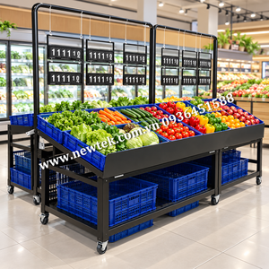 Exhibidor Vertical de Frutas y Verduras NEWTEK de 5 Niveles, Estante Independiente para Productos de Supermercado con Cestas Ventiladas - Product Image 6