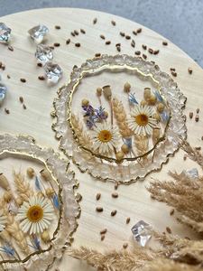 Handcrafted Round Resin Flower Coaster Premium <b>Table</b> Decor Drink Coffee Tea Cup <b>Mat</b> Elegant Home Accessories - Product Image 2