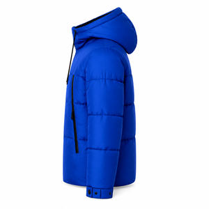 Veste matelassée imperméable pour homme avec logo brodé personnalisé, à capuche, isolée, pour l'hiver, fournisseur en gros - Product Image 2
