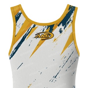 Traje de Lucha AMI con Estampado por Sublimación, Ajustado, para Hombre, que Absorbe la Humedad, Transpirable, de Secado Rápido y Elástico - Product Image 6