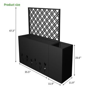 Set di 2 Fioriere in Acciaio Zincato Antiruggine con Traliccio, Cubo da 23,6 Pollici, per Uso Interno ed Esterno, Accessori per Orto Rialzato - Product Image 3