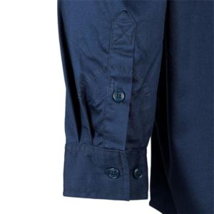 Sleeve Button Flame Retardant Snap FR Work <b>Shirt</b> Fire-Resistant Safety Workwear Men's Flame Resistant Navy Long Sleeve - Product Image 6