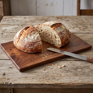 Planche à découper rectangulaire en teck naturel de qualité supérieure, durable, pour la préparation des aliments et le service bio en cuisine - Product Image 5