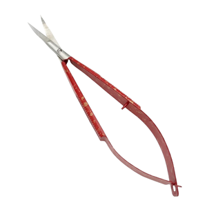 Tijeras Rectas de Acero Inoxidable con Mango Recubierto de Rojo, Tijeras Profesionales para Recortar Pestañas y Cejas, Alta Calidad - Product Image 1
