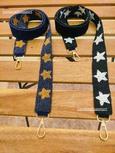 Beaded Star Pattern High Quality Eco-Friendly Lightweight Fashionable <b>Shoulder</b> <b>Strap</b> for Handbags Blue Black Colors Gold - Product Image 5
