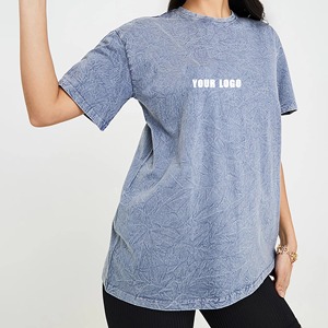 Camiseta Urbana Ligera de Alta Calidad OEM/ODM, Color Sólido, Talla Grande, Hombros Caídos, Logotipo Impreso DTG Personalizado - Product Image 1