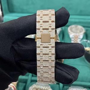 Correa de Reloj de Lujo en Oro Amarillo con Diamantes, 20mm, Unisex, Cierre Desplegable de Cuarzo Analógico, Escala con Pedrería - Product Image 1