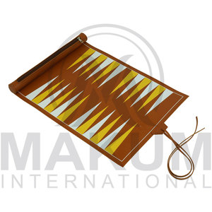 กระดานแบ็คแกมมอนหนังปรับแต่งได้ พิมพ์โลโก้ พกพาสะดวก ดีไซน์รอกสองสี เกมกระดานสำหรับทุกเพศ ขนาด 35.5x26.5 มม. น้ำหนัก 200 กรัม - Product Image 3