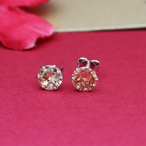 Pendientes de Plata de Ley 925 con Gemas de Melocotón 2026, Joyería para Mujeres y Niñas, Ideales para Fiestas - Product Image 1