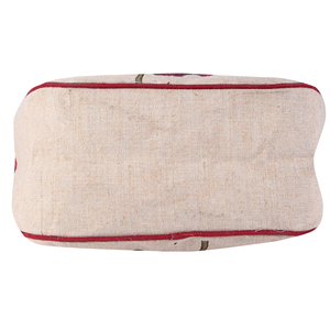High Quality <b>Canvas</b> <b>Tote</b> Bag With Purple Floral Print Red Trim All Seasons Shopping Bag From India Available At Wholesale Price - Product Image 4