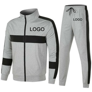 Ensemble de jogging 2 en 1 en polyester/coton de haute qualité, taille 3XL, avec logo personnalisé, grande taille, hiver, ensemble de course uni pour hommes - Product Image 3