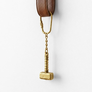 Brass Hammer Keychain <b>Mini</b> Gavel Keychain Solid Brass Tool <b>Keyring</b> Handmade Vintage Key Holder Gift for Lawyer Judge Carpenter - Product Image 2