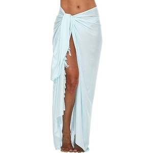 Women's Sarong <b>Swimsuit</b> Coverup Long Pareo Beach <b>Wrap</b> with Coconut Clip - Product Image 1