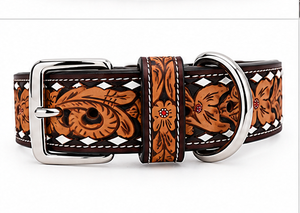 Collier pour chien en cuir occidental de qualité supérieure de Divine International, collier pour animaux de compagnie de style cowboy fait à la main avec boucle en métal durable, personnalisable - Product Image 6