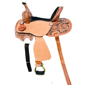 Selle de course de baril en cuir artisanal haut de gamme pour le western, en bois, pour le ranch, le trail, le travail, l'équitation, équipement de cowboy, fabricant exportateur - Product Image 2