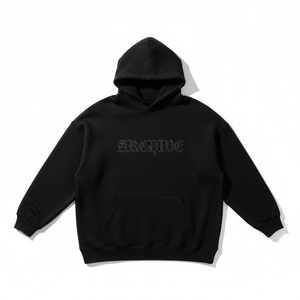 Felpa con Cappuccio Arcane da Uomo, Vestibilità Regolare, Nera, 100% Cotone French Terry, Casual, con Logo Frontale e Tasca, per l'Inverno, 300g - Product Image 1