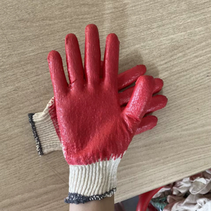 ถุงมือยางเคลือบหลายสีแบบเวียดนาม ป้องกันการบาด ป้องกันการลื่น ใช้ซ้ำได้ ถุงมือถักเคลือบยางลาเท็กซ์ผสมฝ้าย 10 คู่ สำหรับทำสวน ป้องกันมือ - Product Image 1