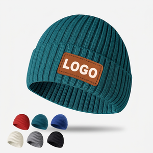 Gorros de Invierno de Moda, Gorro de Punto Liso, Parche Bordado con Logotipo Personalizado, Unisex, Ropa Urbana - Product Image 5