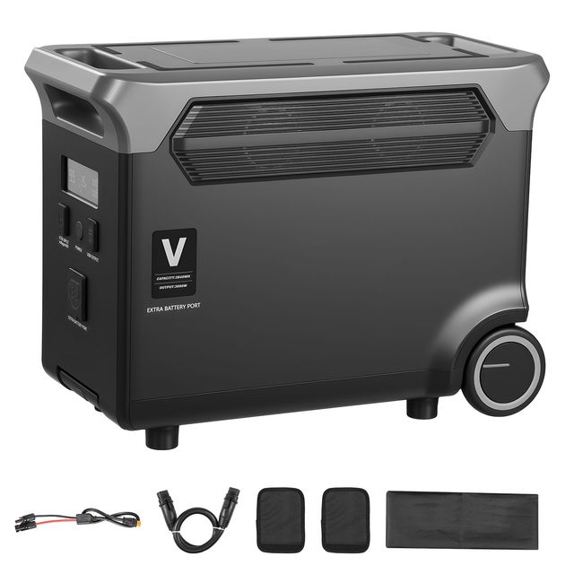 Portable Power Station Extra Battery 3840Wh LiFePO4 Expansion with 3 Output Ports for Home & Outdoor Camping
