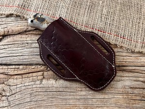 OEM Industrial Grade Made Damascus Steel Bull Cutter Knife Ram Horn Handle Full Tang Cowboy Hunting <b>Camping</b> Pancake Sheath - Product Image 6