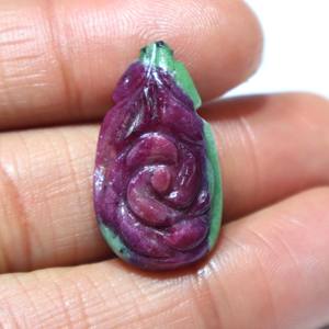 Cabujón de Zoisita Rubí Natural Tallado, Gema de Rubí Tallada a Mano, Piedra Suelta Lisa, Proveedor Mayorista para Joyería - Product Image 1