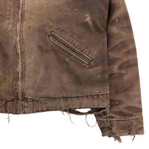 Veste en toile vintage délavée pour homme, style streetwear personnalisé, fermeture éclair, veste de travail en toile épaisse, vestes en jean pour homme - Product Image 6