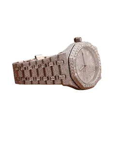 Montre mécanique classique de luxe pour homme, entièrement sertie de diamants VVS Moissanite, cadran intelligent de haute qualité, personnalisable, style Hip Hop, avec affichage de la date - Product Image 2