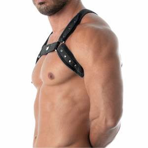 Harnais Kinky Bulldog Blanc pour Hommes, Vêtement de Club Fétichiste Sexy, Harnais de Poitrine en Fausse Fourrure Écologique Réglable - Product Image 3