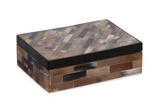 Resin Inlay Minimalist Black White Striped Rectangle Storage Boxes Set of 2 Stackable Decorative <b>Bins</b> for Living Room Neatening - Product Image 2