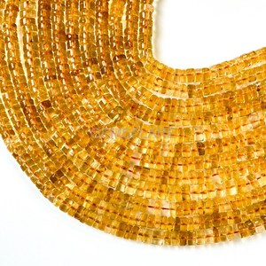 Natural Citrine Smooth Heishi Beads Loose Gemstone Beads Strand 4-5MM Citrine Beads For Jewelry Making Wholesale Bulk Supplies - Product Image 4