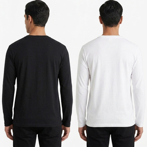 Men's Long Sleeve T-Shirt 100% Cotton Crew-Neck Regular Fit Casual Jersey Knitted Tee Shirts Men Lightweight Summer <b>TShirt</b> Mens - Product Image 2