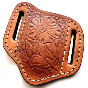 Étui en cuir fait main, de haute qualité, réglable, imperméable, grande capacité, motif floral, style crêpe, pour couteaux de 4 pouces, vente en gros - Product Image 2