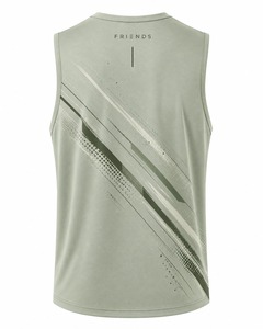 FRIENDS MFG GROUP Débardeur sans manches pour homme, col rond, séchage rapide, tricoté, vêtement de sport, impression de lettres vertes personnalisée, coupe décontractée - Product Image 6