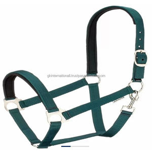 Correa de nailon 100%, Halter de caballo de nailon de colores vibrantes ligeros con accesorios de color plateado, caballo Halter y accesorios - Product Image 1