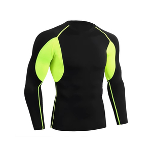Top Quality <b>Men</b> <b>Compression</b> <b>Shirt</b> for Gym Workout Wear Solid Color Quick Dry Breathable <b>Men</b> <b>Compression</b> <b>Shirts</b> in Bulk Quantity - Product Image 3