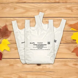 Sacs de courses biodégradables et compostables en PE à découpe en U avec impression flexo, emballage thermoscellé, commandes personnalisées, marque UKHI, Haryana - Product Image 3