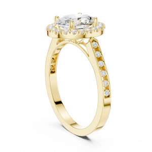 Anillos de Halo Clásicos para Compromiso, Boda y Aniversario, Diamante Cultivado en Laboratorio de Corte Ovalado de 2 CT E VVS VS, Anillo de Oro Sólido de 14K, Gran Venta - Product Image 3