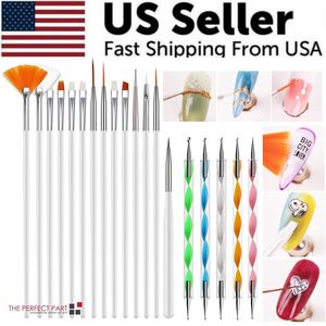 Set di 20 Nail Art Design pittura punteggiante disegno pennello pennello penna strumenti Gel UV Nail Brush - Product Image 1