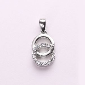 Collar con Colgante de Doble Círculo Entrecruzado de Plata de Ley 925, Joyería Fina de Lujo para Mujer, Regalo Elegante para Fiestas - Product Image 1