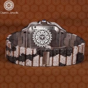 Charm Jewells – montre de luxe pour hommes, boîtier en acier inoxydable, cadran analogique en verre, mouvement mécanique de 40mm, résistant à l'eau, 10 bars - Product Image 6