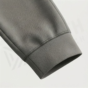 Survêtement gris à capuche pour homme, fermeture éclair intégrale, couleur unie, vêtements de sport décontractés avec poches latérales, coupe classique, pour l'automne - Product Image 6