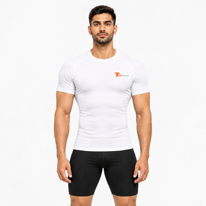 <b>Men</b> Performance <b>Compression</b> T Shirt 240 GSM Spandex Blend Gym Running Tight Fit Quick Dry Sports <b>Top</b> OEM Factory - Product Image 2