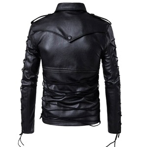 Veste en cuir de mouton vintage pour homme, style course, avec logo personnalisé, fermetures éclair, réversible, respirante, hiver, service OEM disponible - Product Image 3