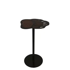 Mesa Auxiliar Moderna de Metal con Diseño Irregular de Pata de Oso, Acabado Negro, Ecológica, Decoración de Muebles de Interior, Duradera - Product Image 1