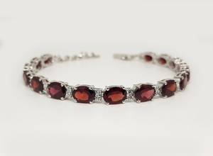 Natural Garnet Tennis <b>Bracelet</b> 925 Sterling <b>Silver</b> January Birthstone Gemstone Jewelry Handmade Gift For Women - Product Image 6