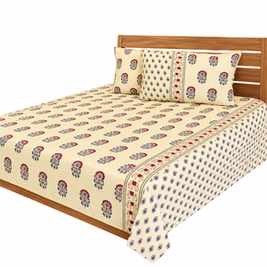 Ensemble de literie en coton floral à motifs floraux pour la maison, 3 pièces |   Parure de lit King Size 200TC à imprimé dégradé - Product Image 3