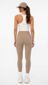 Camiseta Deportiva de Punto Elástica con Cuello Redondo para Mujer, Blanca, Transpirable, Estilo Crop - Product Image 4