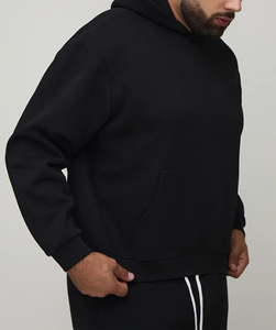 Custom Men Plus Size Black Tracksuit Full Length Cotton Sweatshirt Digital Printing Tracksuit OEM Washed Vintage Style Tracksuit - Product Image 3