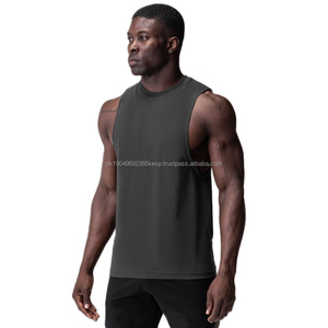 Singlet slim fit pour homme, débardeur léger, séchage rapide, évacuation de la transpiration, col rond, stringers, bras tombants, veste de sport - Product Image 1